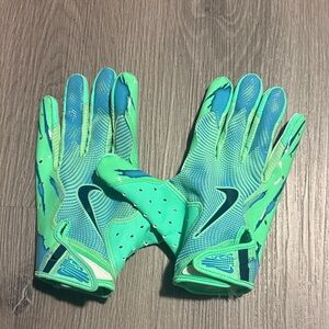 Men large Nike Vibrant Green and Blue football Gloves